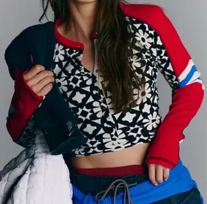 FP MOVEMENT by FREE PEOPLE KICK OFF PRINT HENLEY RALLY LAYER ATHLETIC TOP thumbnail 1