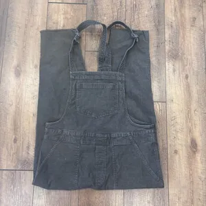 Aerie Womens Werk and Play Overalls Medium Grey Corduroy Stretch Raw Hem Hipster thumbnail 2