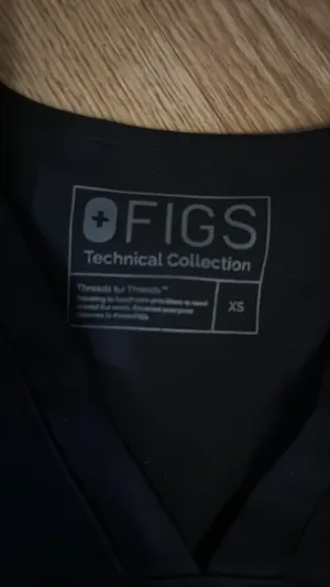 FIGS Scrub Top Technical Collection Black thumbnail 2