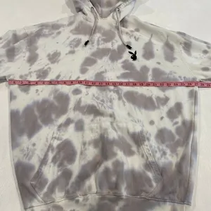 Playboy Missguided Tie Dye Hoodie Women Oversized Bunny Logo Pullover thumbnail 5