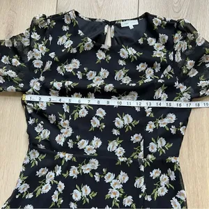 ASOS Emory Park Dark Ditzy Floral Print Maxi Dress Size Large Long Sleeve thumbnail 7