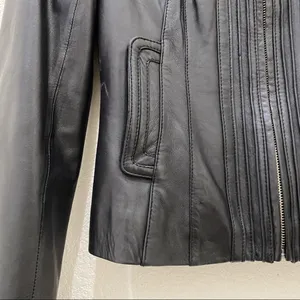 Arden B Black 100% Genuine Leather Moto Jacket S thumbnail 9