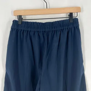 Madewell Wide Leg Cropped Pants Navy Blue Elastic Waist‎ Pockets Womens thumbnail 8