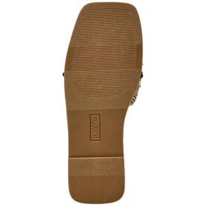 NWT Wild Pair Womens Daisyy Slide Flat Sandals Embellished Black / Natural 8M thumbnail 5