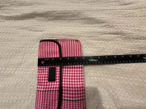 Lauren Ralph Lauren Pink and White Houndstooth Small Pouch/Clutch thumbnail 5