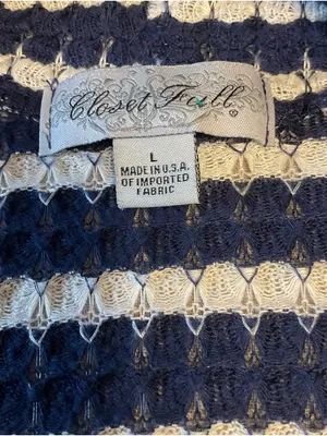 Closet Navy and White Striped Open-Front Cardigan thumbnail 5