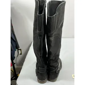 Womans Torid Otk Distressed Boots Size 9 W Black Side Zip Round Toe thumbnail 5