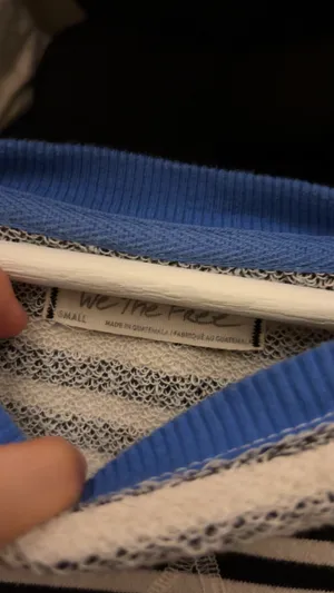 Free People striped long sleeve shirt in a small thumbnail 2