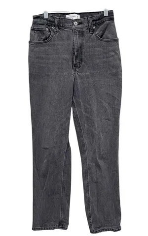 Abercrombie And Fitch 90s Straight Ultra High Rise Gray Jeans Women Size 25S thumbnail 1