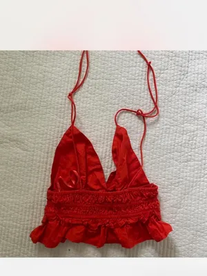 Sim & Sam red ruffle tank top thumbnail 5