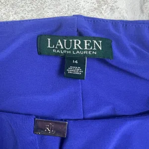 Lauren Ralph Lauren Dress 14 Purple‎ Faux Wrap Ruched Flattering Draped Classic thumbnail 8