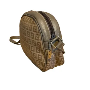 Vintage 1990'S Fendi Zucchino Ff Logo Brown Coated Canvas W/Leather Trim Bag thumbnail 3