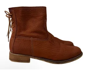 Josef Seibel Sienna 01 Boots Womens 7.5/38 Brown Back Tie‎ Leather Booties Ankle thumbnail 1
