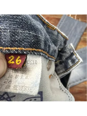 7 For All Mankind Bootcut VTG Y2K Jeans Raw Cut Hem Made in USA 100% Cotton 26 thumbnail 7