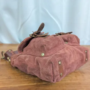 Mo & Co Suede leather Crossbody Bag Brown thumbnail 6