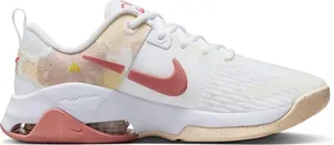 Nike White Sneakers with Coral Swoosh thumbnail 1