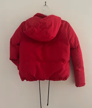 Brave Soul Red Puffer Coat Cropped thumbnail 4