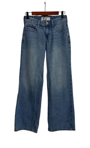 Hollister Jeans Low Rise Baggy Loose Fit Relaxed Distressed Denim Size 00 | 24 thumbnail 1