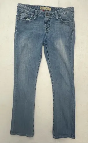 BKE Kate Boot Womens Medium Wash Stretch Bootcut Distressed Denim Jeans 30x33.5 thumbnail 1