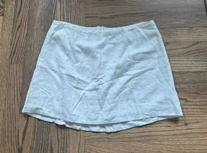 Princess Polly White Linen-Blend Mini Skirt thumbnail 1