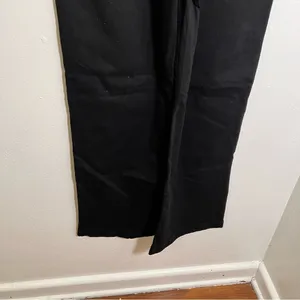 Roswear Women's Sz Medium Wide Leg High Waisted Jeans Black Three Button Stretch thumbnail 8