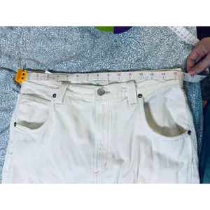 Agolde Size 27 Jeans White Cream Tanis Utility Jean 100% Cotton Cargo Wide Leg thumbnail 5