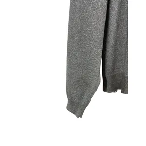 Lauren Ralph Lauren Faux Wrap Silver Shimmer Silk Blend Long Sleeve Sweater XL thumbnail 3