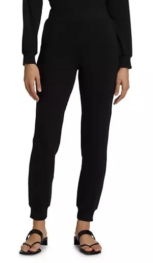 L'AGENCE Luxe Lounge The Moss Jogger Pant in Black thumbnail 1