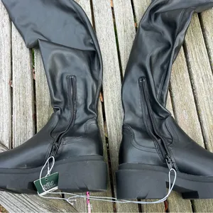 Wild Fable Nwt Women's Round Toe Lug Sole Chunky Over Knee High Platform Boots size 6 black thumbnail 6