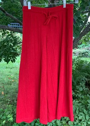 Red flowy knit wide leg pants M Size M thumbnail 1