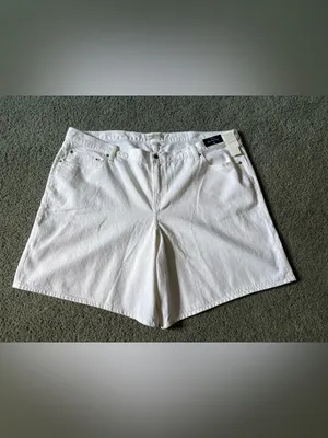 Abercrombie & Fitch The A&F Jort Curve Love Mid Rise Shorts NWT Size 36 White thumbnail 2