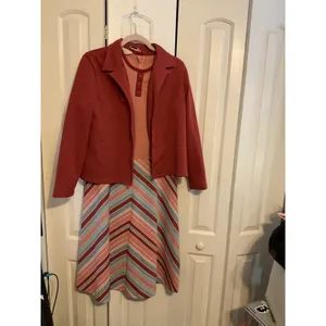 Vintage‎ 70s JCPenney Fashions Dress & Jacket Set Mod Stripe Retro thumbnail 6