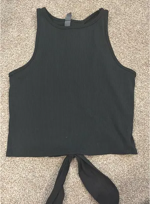Black tie back tank top thumbnail 2