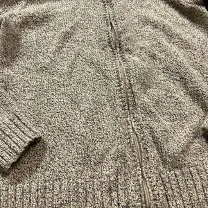 Tan Beige Marled Full Zip Up Knit Sweater Jacket XSmall EUC thumbnail 2