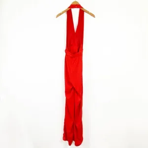 Lulus Red Halter Backless Sleeveless Jumpsuit Pants Cocktail Womens 2 thumbnail 4