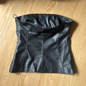 Black Leather Corset Top thumbnail 3