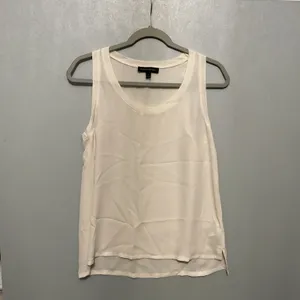 Banana Republic Womens Tank Top Layered Hem Scoop Neck White Small thumbnail 2