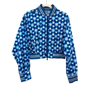 FP‎ Movement Free People Top Seed Blue White Tennis Cropped Bomber Jacket Small thumbnail 2