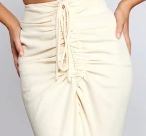 Windsor High-Rise Drama Ruched Midi Skirt - Medium thumbnail 3