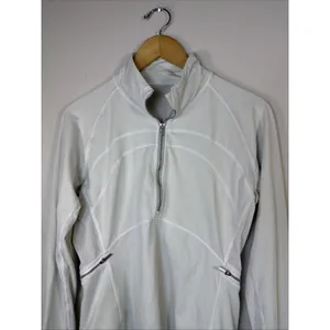 lululemon 1/2 zip front of pack 10 womens off-white athleisure pullover jacket thumbnail 2