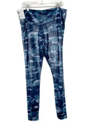 NWT One Dri-Fit Foiled Camo Print Leggings Thunder Blue Size Small S NEW thumbnail 6