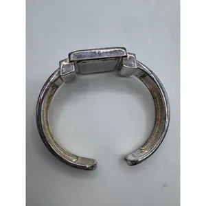 Geneva Platinum‎ Cuff Bracelet Watch Vintage Silver Tone Bangle Japan Movt thumbnail 6