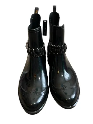 Henry Ferrera Survivor 100 Patent Ankle Rain Boots Western Buckle Wingtip 7 thumbnail 3