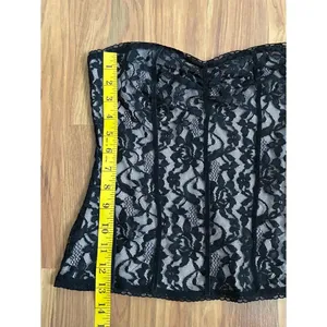 Express Black Lace Corset Bustier Top Strapless Goth Y2K Coquette Sizw S thumbnail 8
