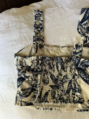Abercrombie and fitch cropped linen tank thumbnail 4