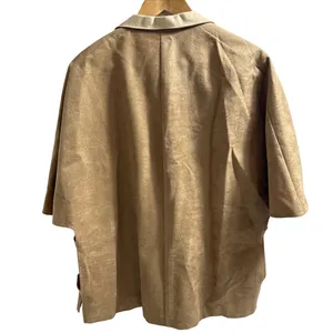 MJ Seattle Drape Coat Women’s One Size Camel Tan Brushed Cotton Cowl thumbnail 3