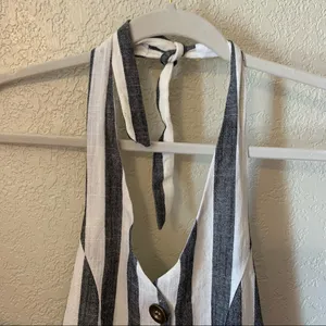 NWT Striped Button Halter Romper thumbnail 4