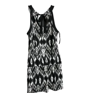 White House | Black Market Drop Waist Sleeveless Summer Dress Tie Neck Blouson Size‎ S W Pockets thumbnail 3