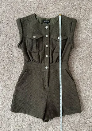 Olive Tweed Romper thumbnail 5