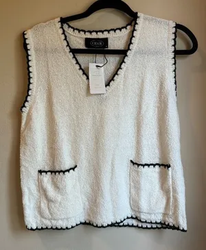 Cider NWT Black and White Oversized Sweater Top thumbnail 1